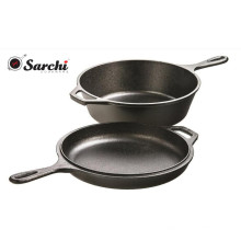 Preseasoned combo cooker-sauce pan